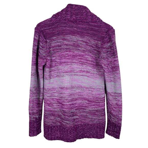 Boy Meets Girl Cardigan Sweater Purple Knit Toggle Longer Length Junior's L - Picture 7 of 8